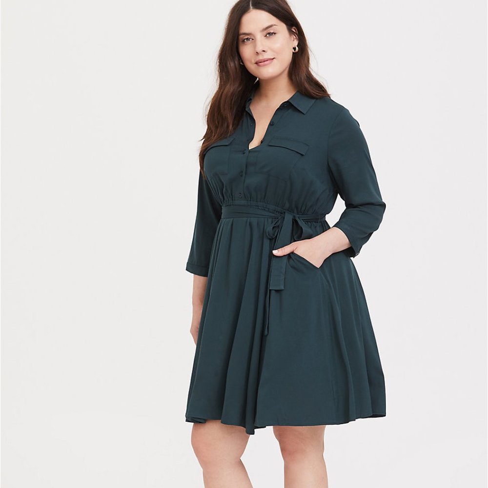 Torrid Size 4 Button Front Shirt Dress